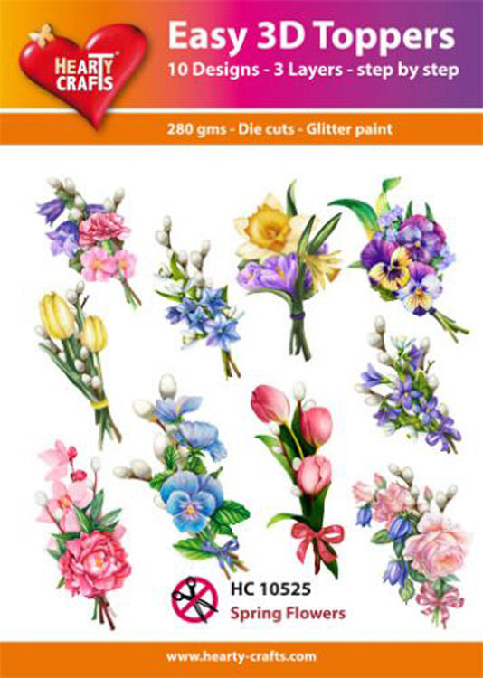 Hearty Crafts Easy 3D Toppers Spring Flowers