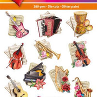 Hearty Crafts Easy 3D Toppers - Music-Instruments