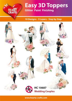 Hearty Crafts Easy 3D Toppers - Wedding Couples