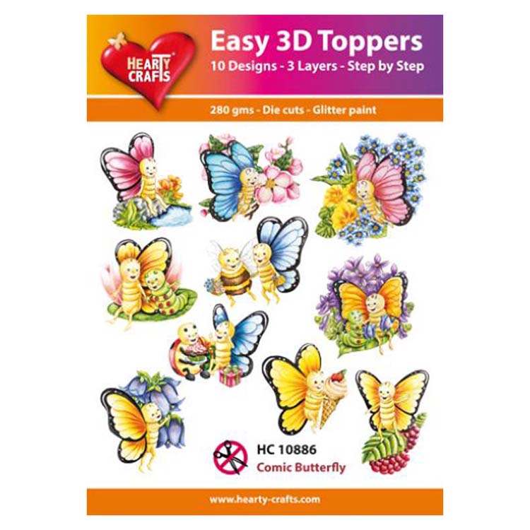 Hearty Crafts Easy 3D Toppers Comic Butterfly
