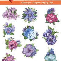 Easy 3D - Flowers - Blue/Violet