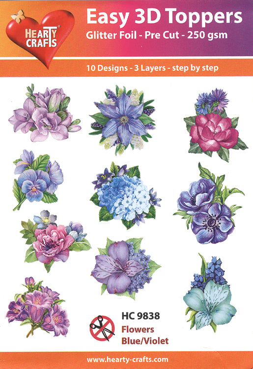 Easy 3D - Flowers - Blue/Violet