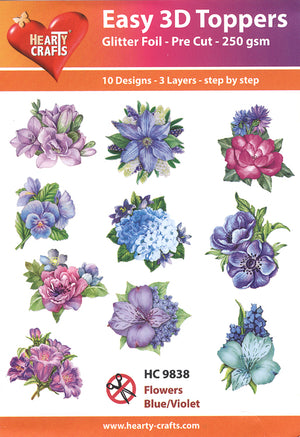 Easy 3D - Flowers - Blue/Violet