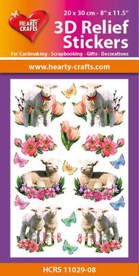 Hearty Crafts 3D Relief Stickers A4 - Lambs