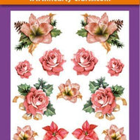 Hearty Crafts 3D Relief Stickers A4 - Christmas Flowers