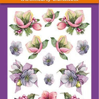 Hearty Crafts 3D Relief Stickers A4 - Christmas Flowers 2
