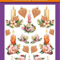 Hearty Crafts 3D Relief Stickers A4 - Christmas Candles