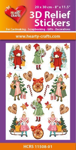 Hearty Crafts 3D Relief Stickers A4 - Christmas Children 1