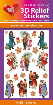 Hearty Crafts 3D Relief Stickers A4 - Christmas Children