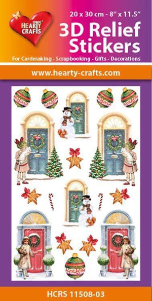 Hearty Crafts 3D Relief Stickers A4 - Christmas Doors