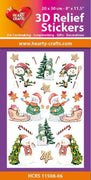 Hearty Crafts 3D Relief Stickers A4 - Christmas Snowmen 2