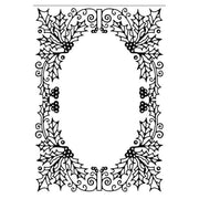 Hobby Solution Embossing Folder Christmas Holly Oval Frame