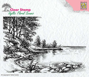 Nellie's Choice Clear Stamp Idyllic Floral Scenes - Water's Edge