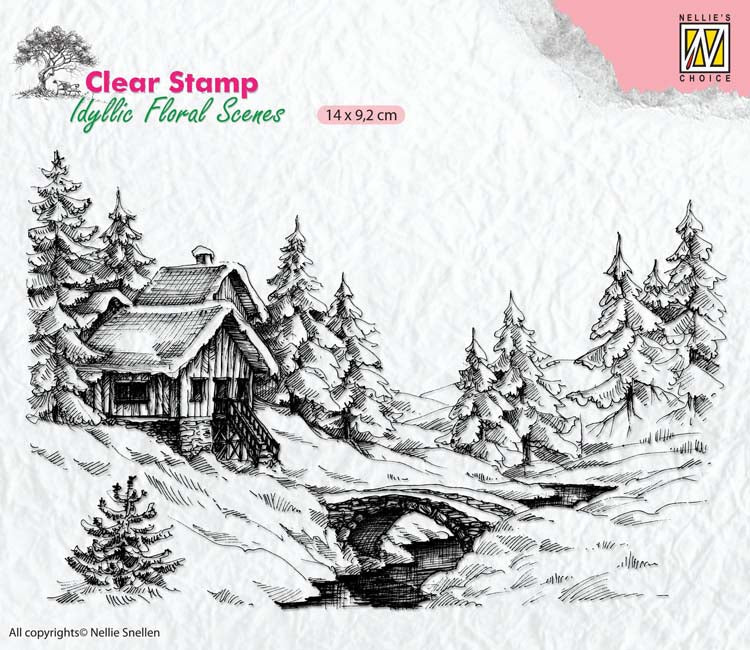 Nellie's Choice Clear Stamp Idyllic Floral Scenes - Winter 1