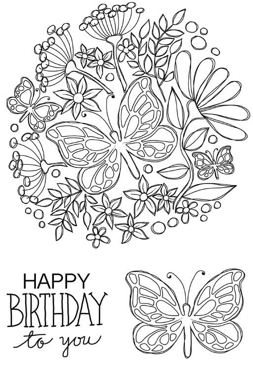 Woodware Clear Stamps - Butterfly Posy
