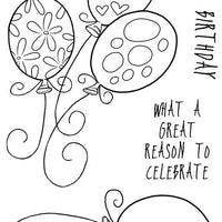 Woodware Clear Stamps - Birthday Balloons