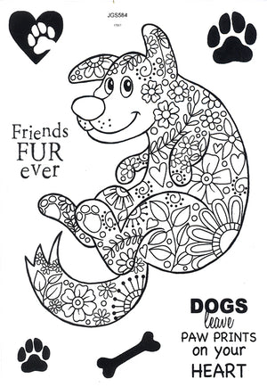 Woodware Clear Stamps - Decorative Dog