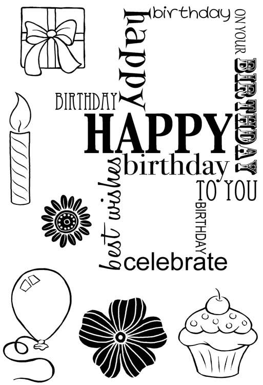 Woodware Clear Stamps - Birthday Grid