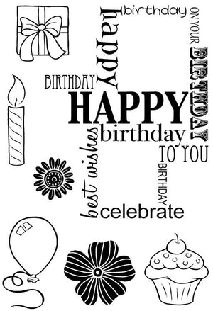 Woodware Clear Stamps - Birthday Grid