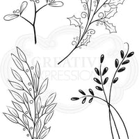 Woodware Clear Stamps - Christmas Greenery