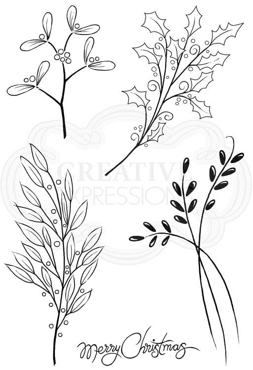 Woodware Clear Stamps - Christmas Greenery