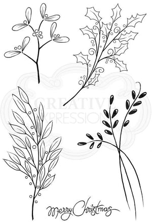 Woodware Clear Stamps - Christmas Greenery