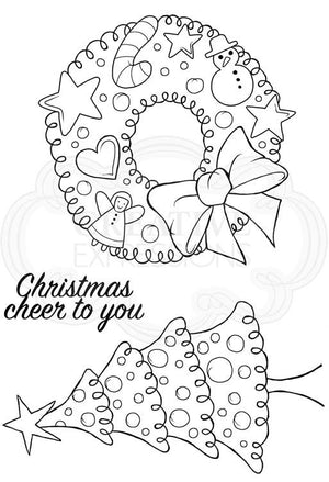 Woodware Clear Stamps - Dotty Wreath