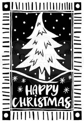 Woodware Clear Stamps - Lino Cut Christmas Tree