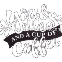 Marianne Design: Clear Stamp - Quote - You & Me And A Cup Of Coffee