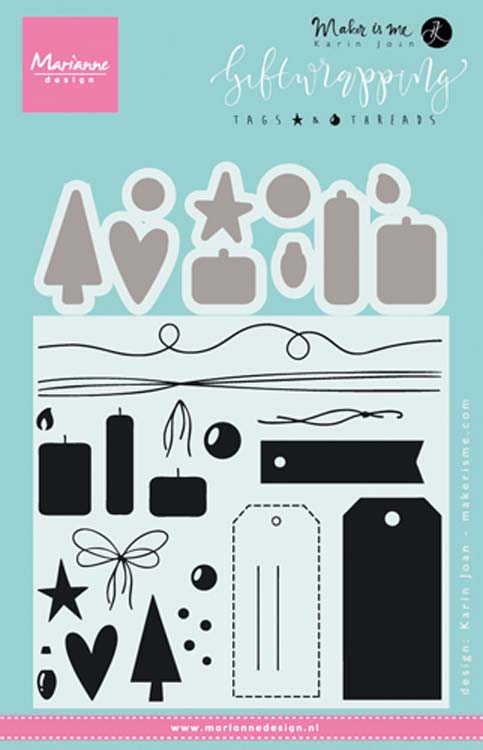 Marianne Design Stamps Giftwrapping: Tags & Threads