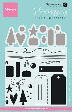Marianne Design Stamps Giftwrapping: Tags & Threads