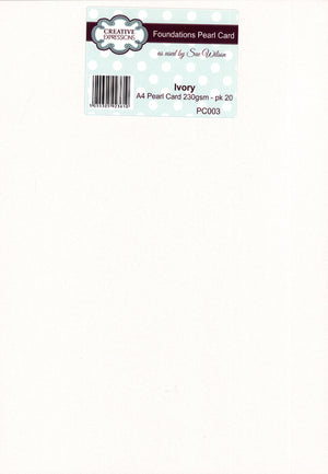 Foundation A4 Pearl Cardstock 230gsm pk 20 - Ivory