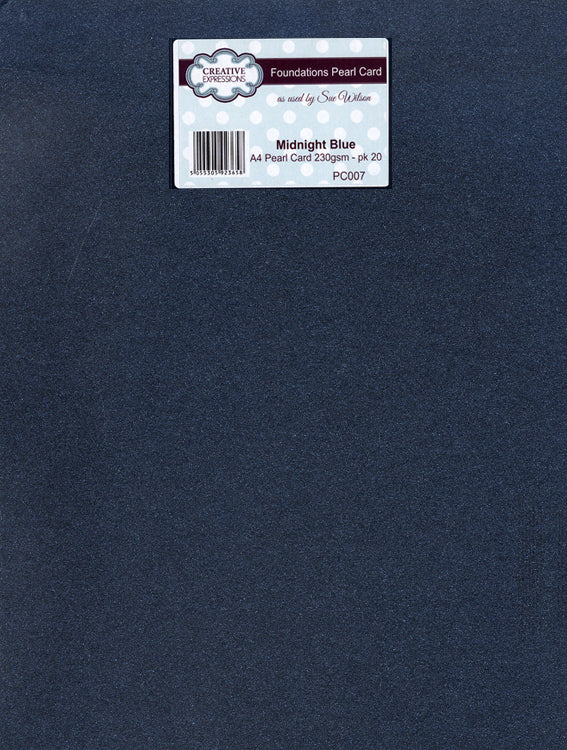 Foundation A4 Pearl Cardstock 230gsm pk 20 - Midnight