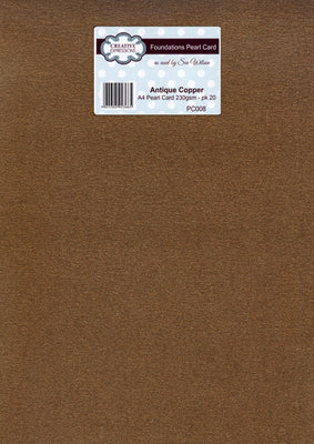 Foundation A4 Pearl Cardstock 230gsm pk 20 - Antique Copper