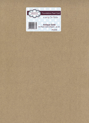 Foundation A4 Pearl Cardstock 230gsm pk 20 - Antique Gold