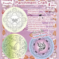 3 Parchment Patterns -Flowers & Butterflies