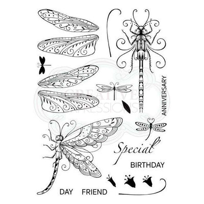 Pink Ink Designs A5 Clear Stamp Set Dragonfly