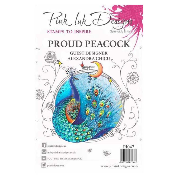 Pink Ink Designs Clear Stamp Proud Peacock