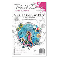 Pink Ink Designs Clear Stamp Seahorse Swirls