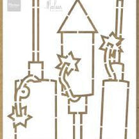 Craft Stencil Fireworks by Marleen