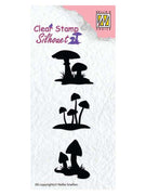 Nellie's Choice - Clear Stamp Silhouette Mushrooms