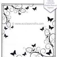 Creative Expressions - Clear Stamps - Butterfly Elegance Large Stitched Square Frame