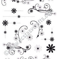 Creative Expressions - Clear Stamps - Dainty Daisies Flourishes & Corners