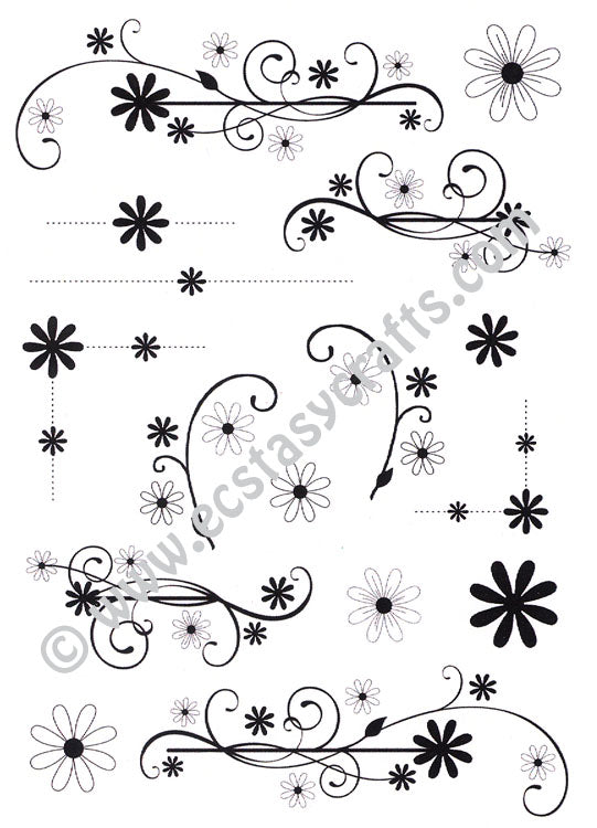 Creative Expressions - Clear Stamps - Dainty Daisies Flourishes & Corners