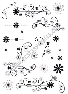 Creative Expressions - Clear Stamps - Dainty Daisies Flourishes & Corners