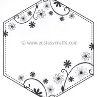 Creative Expressions - Clear Stamps - Dainty Daisies Large Stitched Hexagon Frame