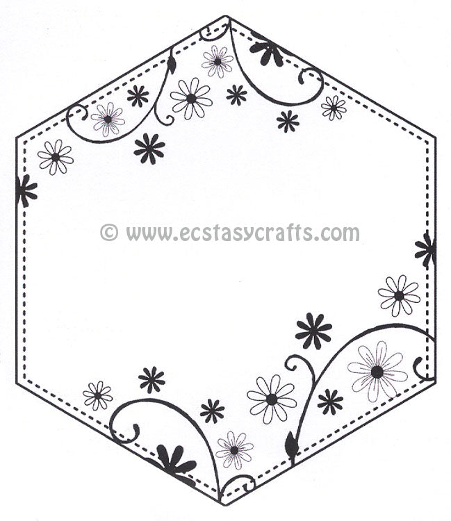 Creative Expressions - Clear Stamps - Dainty Daisies Large Stitched Hexagon Frame