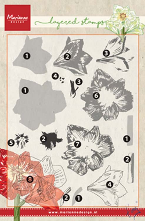 Marianne Design Layering Stamps Tiny's Amaryllis