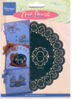 Marianne Design Text Stencil-Circle Embossing and Embroidery