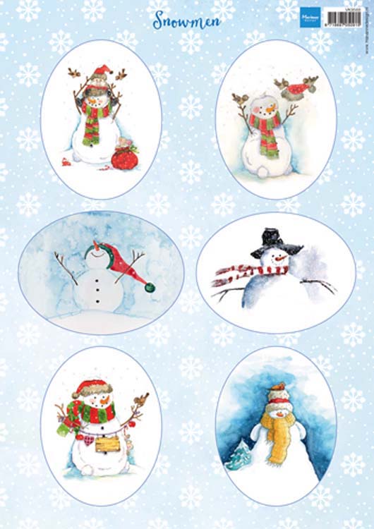 Marianne Design Cutting Sheet Snowmen Ovals